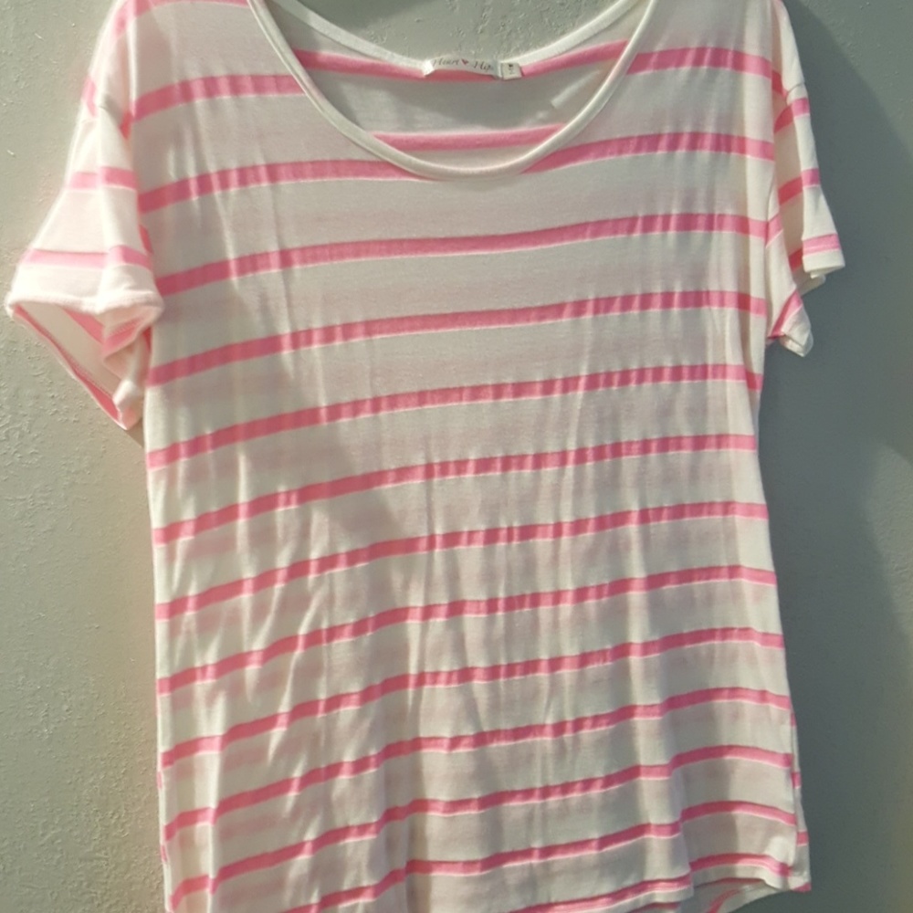 Pink and white striped boutique shirt